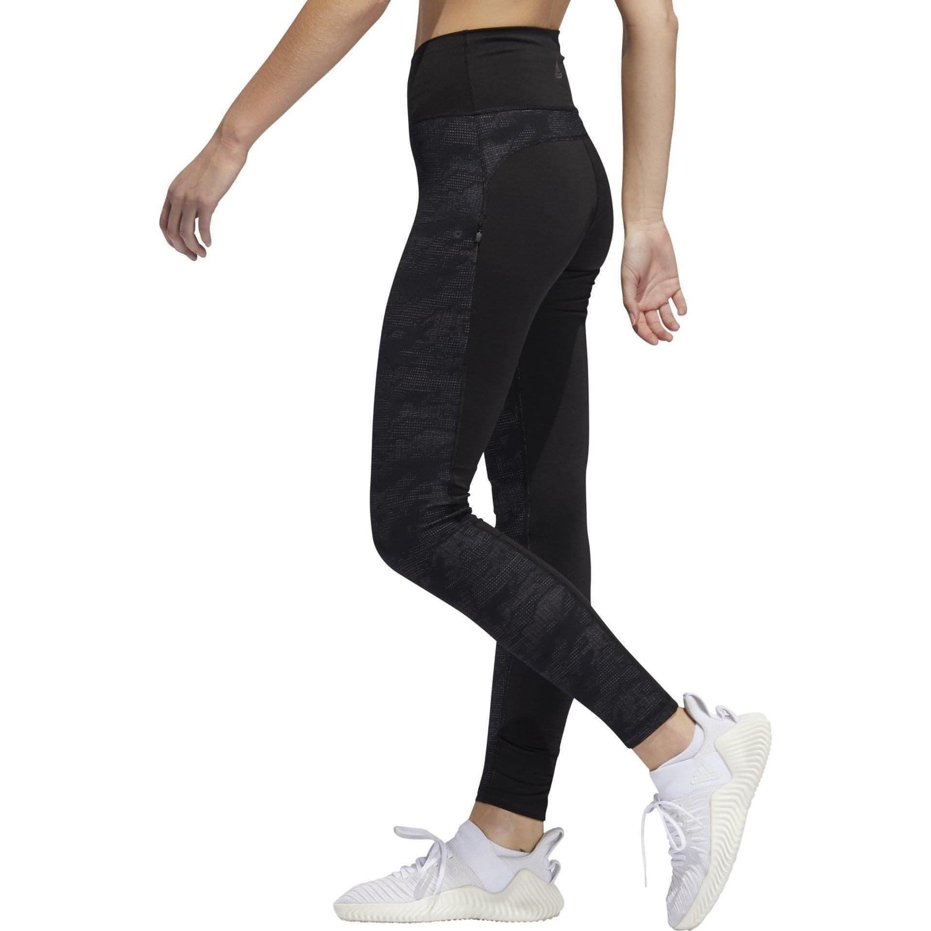 adidas Believe This Camouflage Jacquard Womens Long Training Tights - Black - Start Fitness
