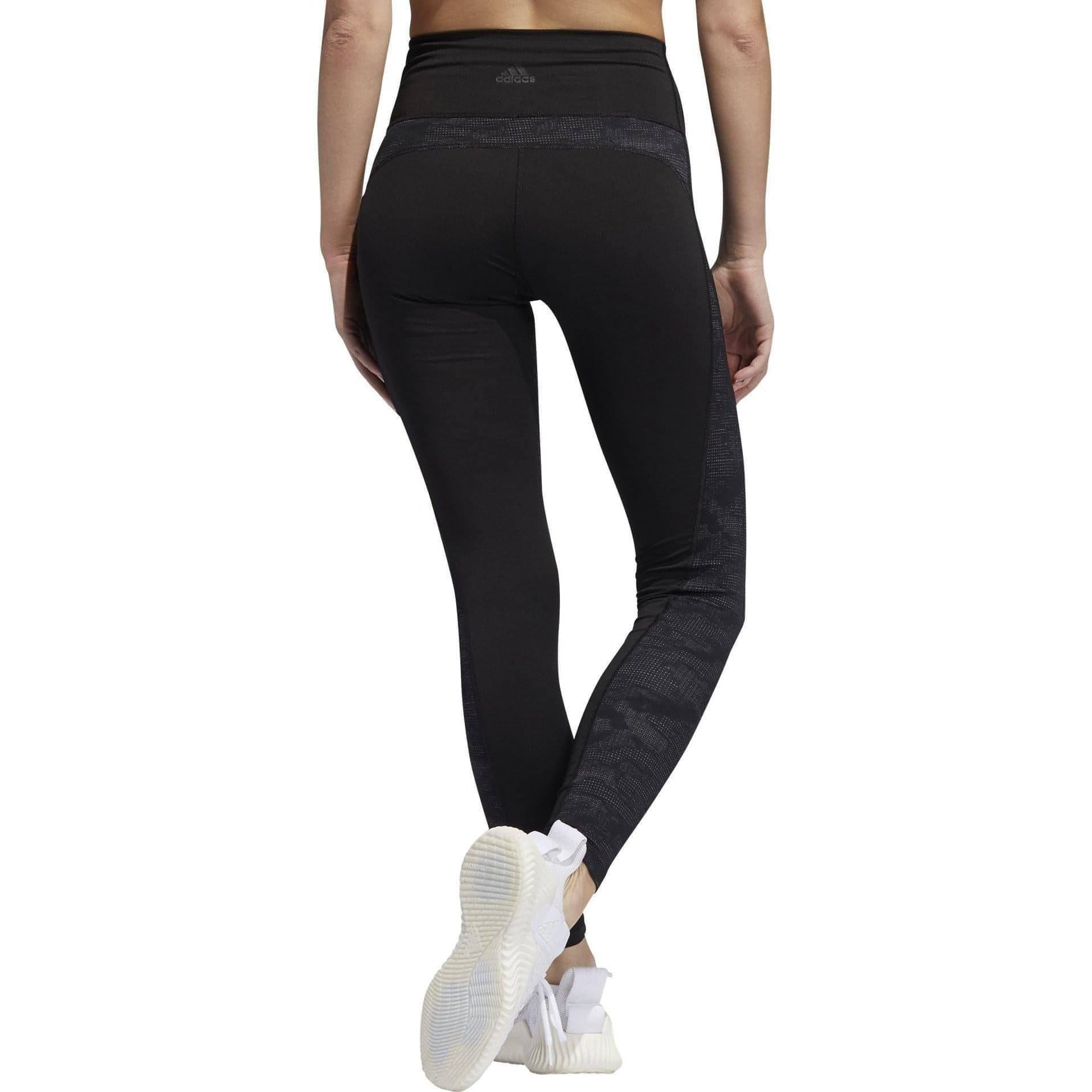 adidas Believe This Camouflage Jacquard Womens Long Training Tights - Black - Start Fitness