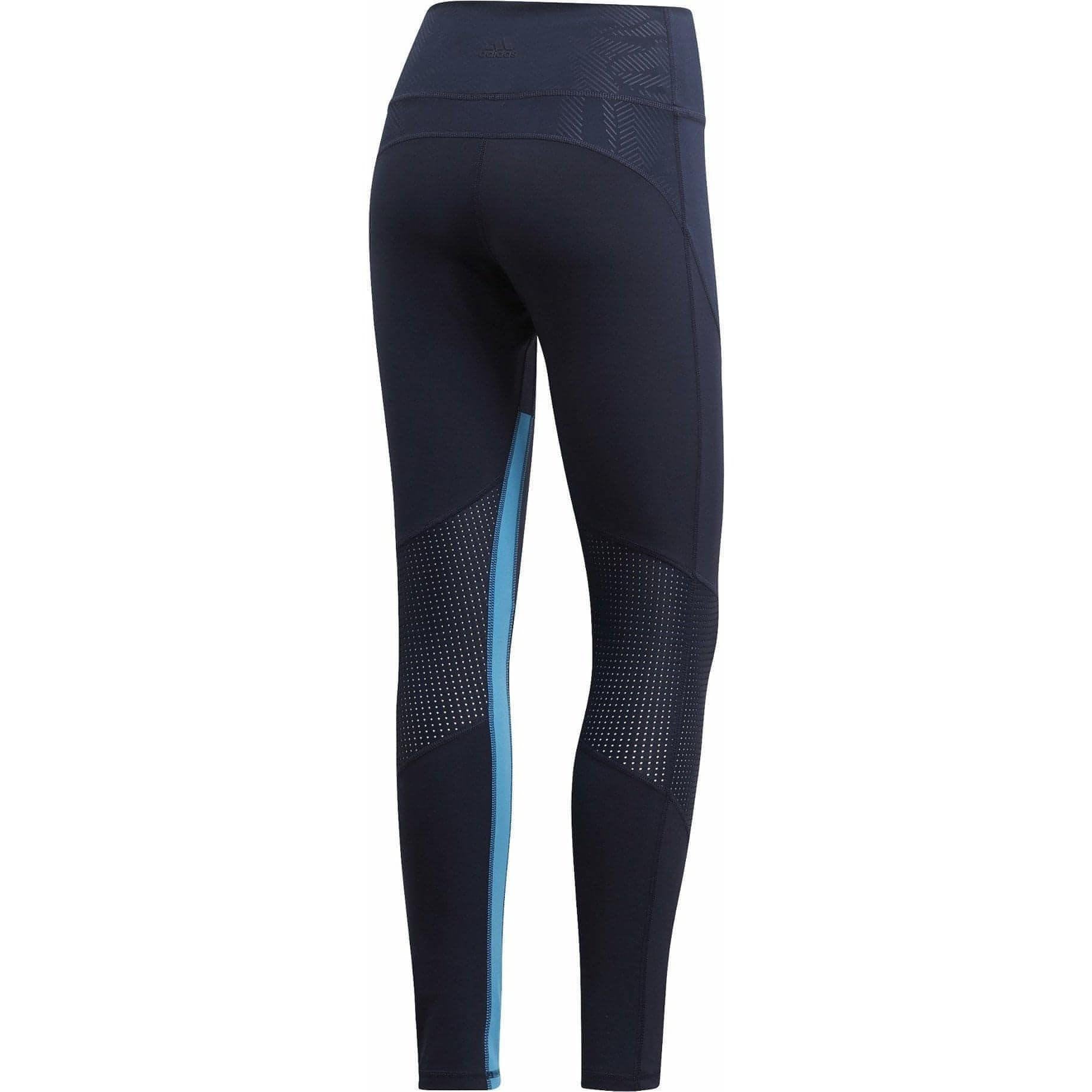 adidas Believe This High Rise Floral Womens Long Training Tights - Blue - Start Fitness