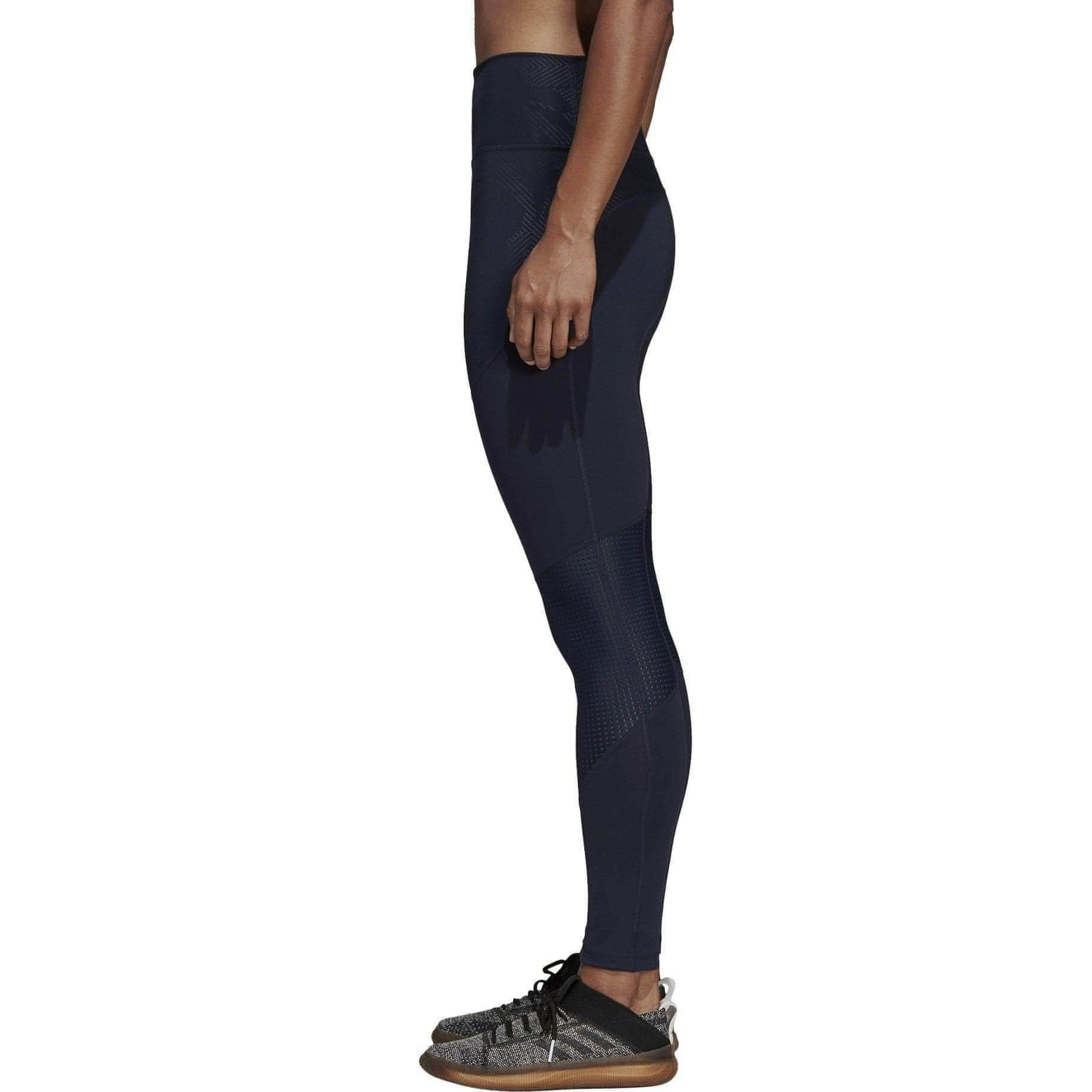 adidas Believe This High Rise Floral Womens Long Training Tights - Blue - Start Fitness