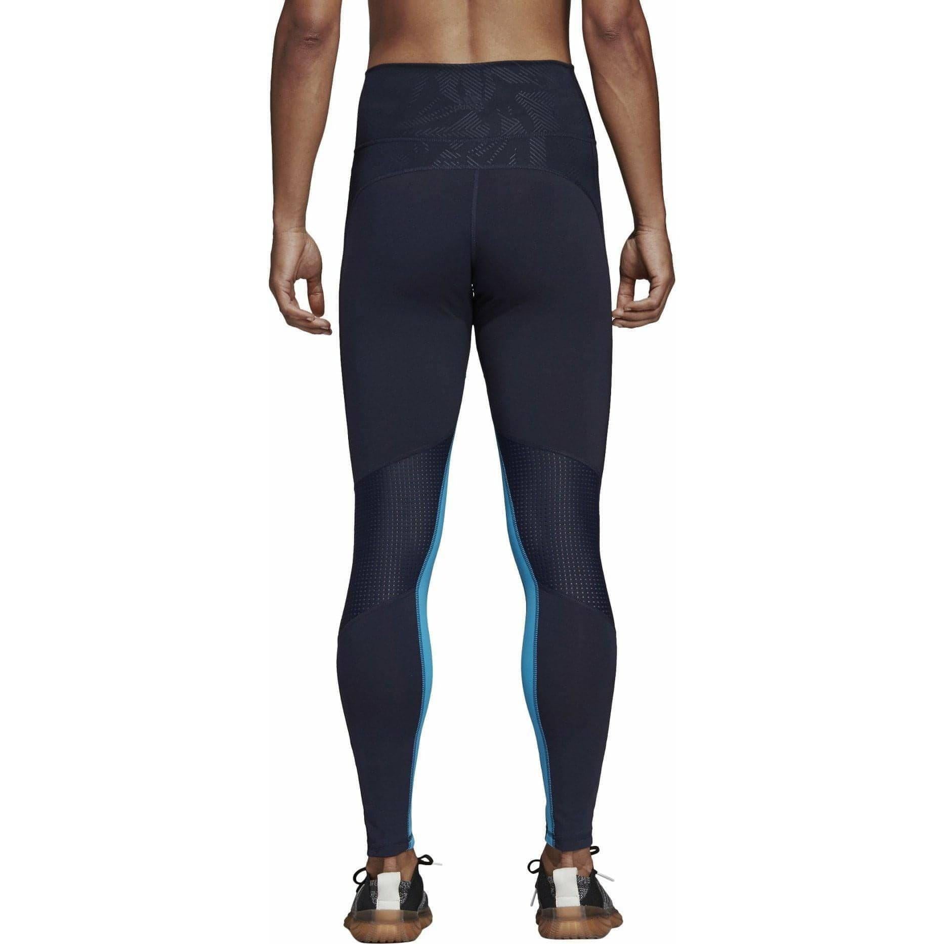 adidas Believe This High Rise Floral Womens Long Training Tights - Blue - Start Fitness