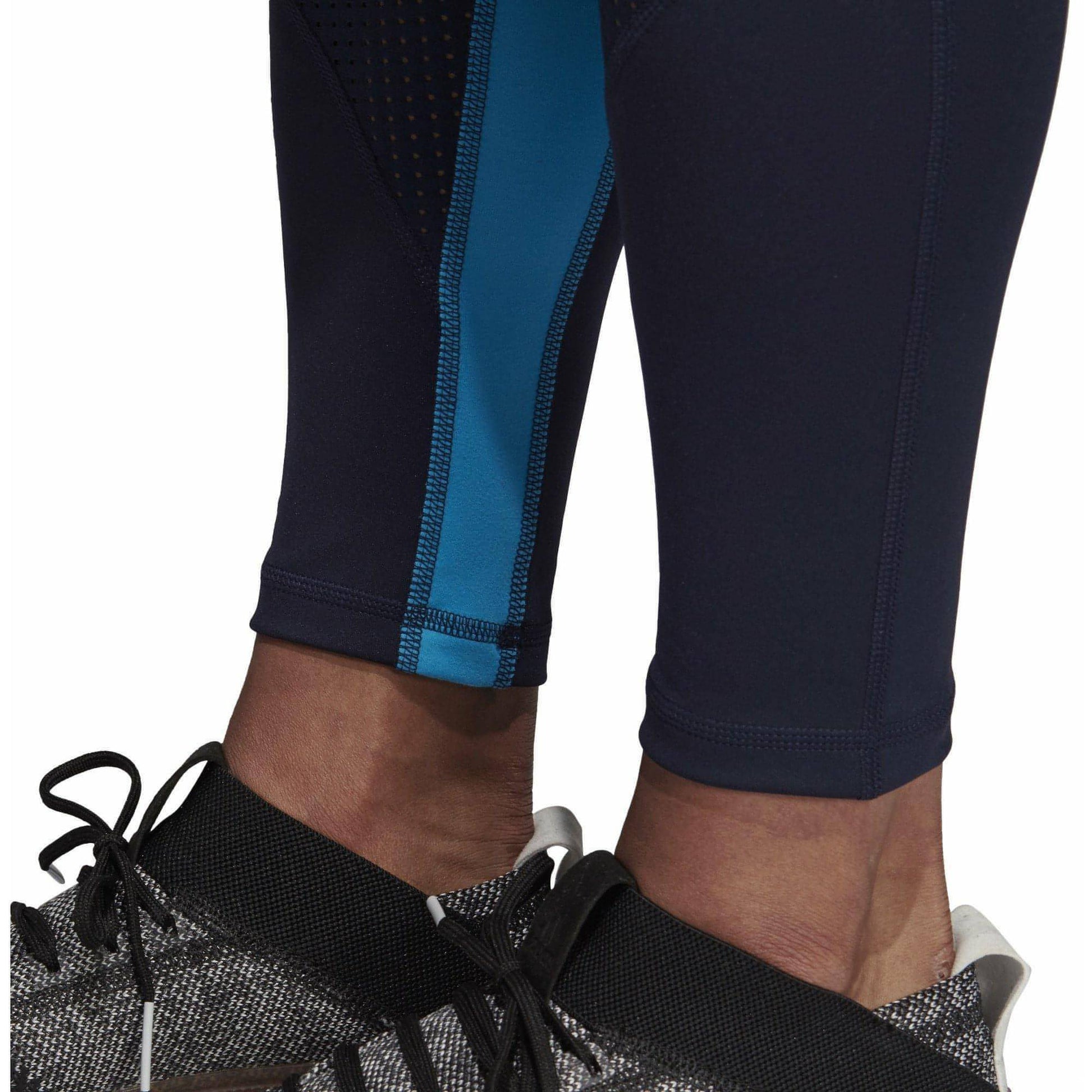 adidas Believe This High Rise Floral Womens Long Training Tights - Blue - Start Fitness