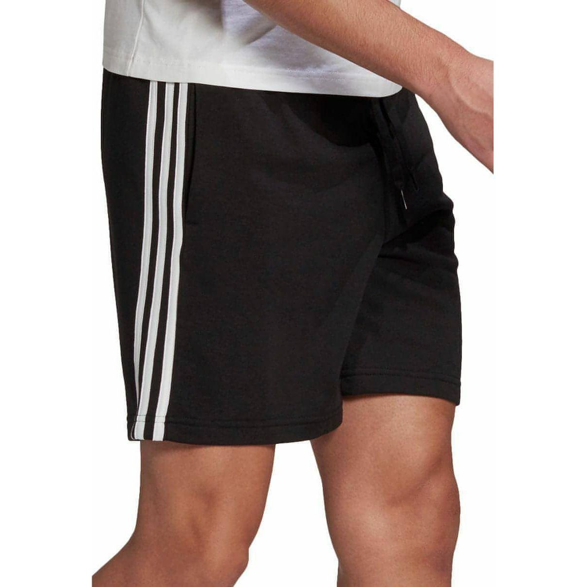 adidas Essentials French Terry 3 Stripes Mens Shorts - Black – Start Fitness