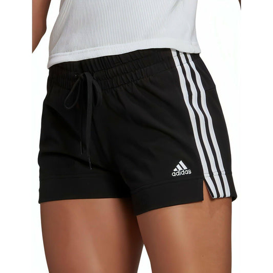 adidas Essentials Slim 3 Stripe Womens Training Shorts - Black - Start Fitness