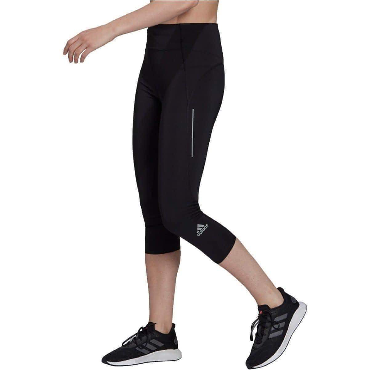 adidas Own The Run Womens 3/4 Capri Running Tights - Black