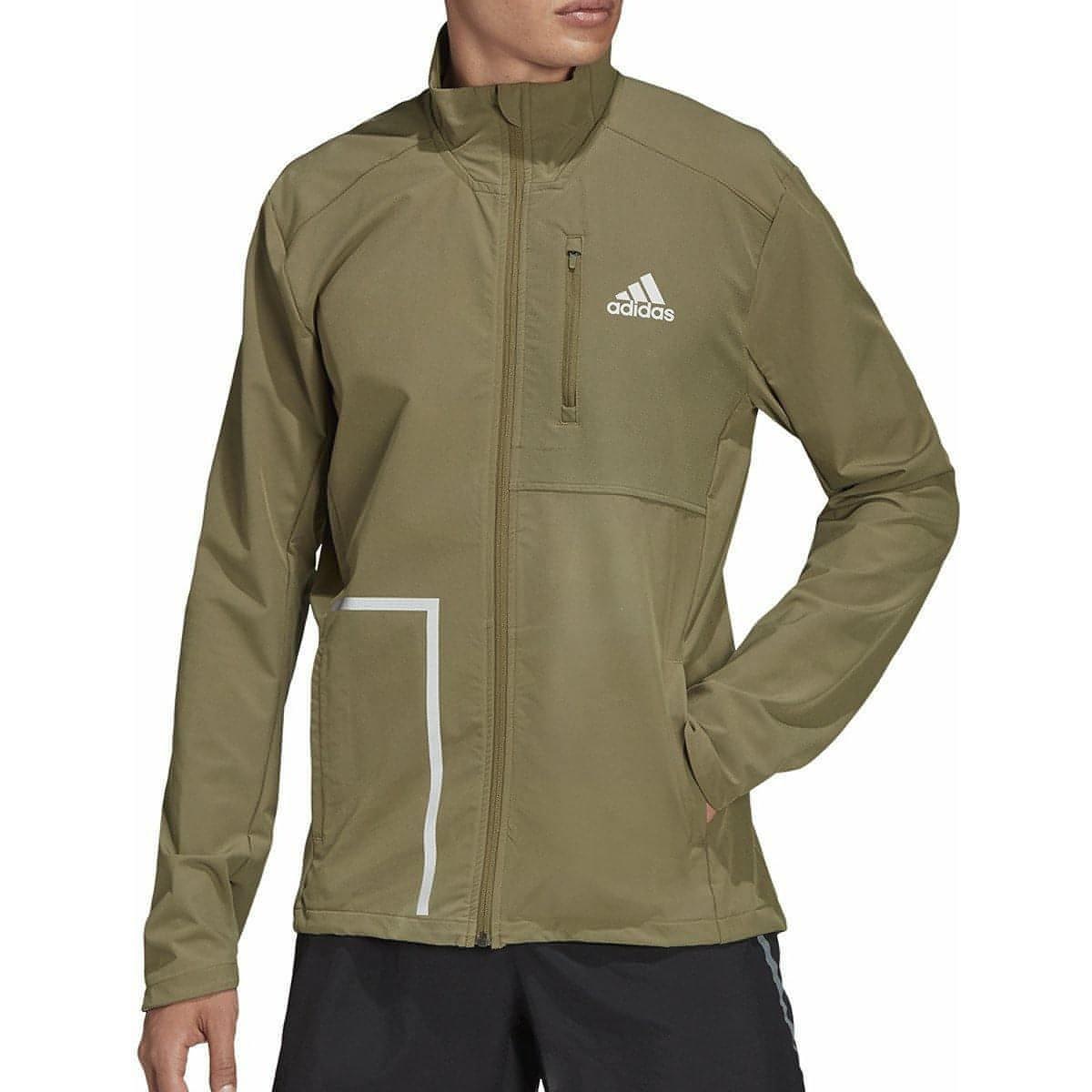 adidas Own The Run Soft Shell Mens Running Jacket - Green – Start Fitness