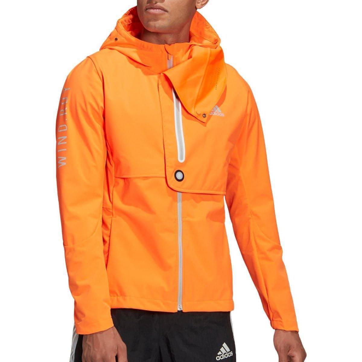 adidas Wind.RDY Mens Running Jacket - Orange – Start Fitness