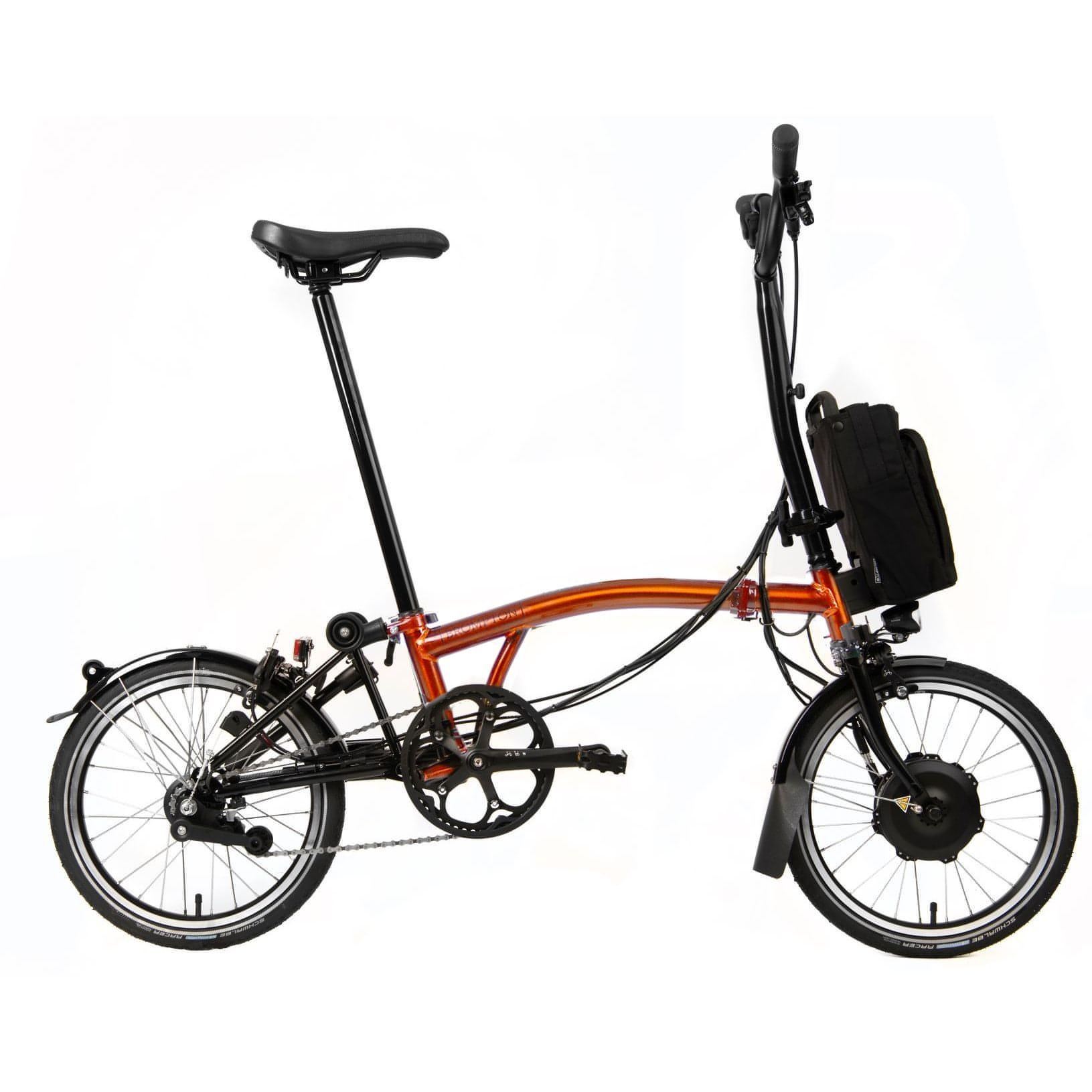 Brompton C Line M6L Electric Folding Bike Flame Lacquer Start Fitness