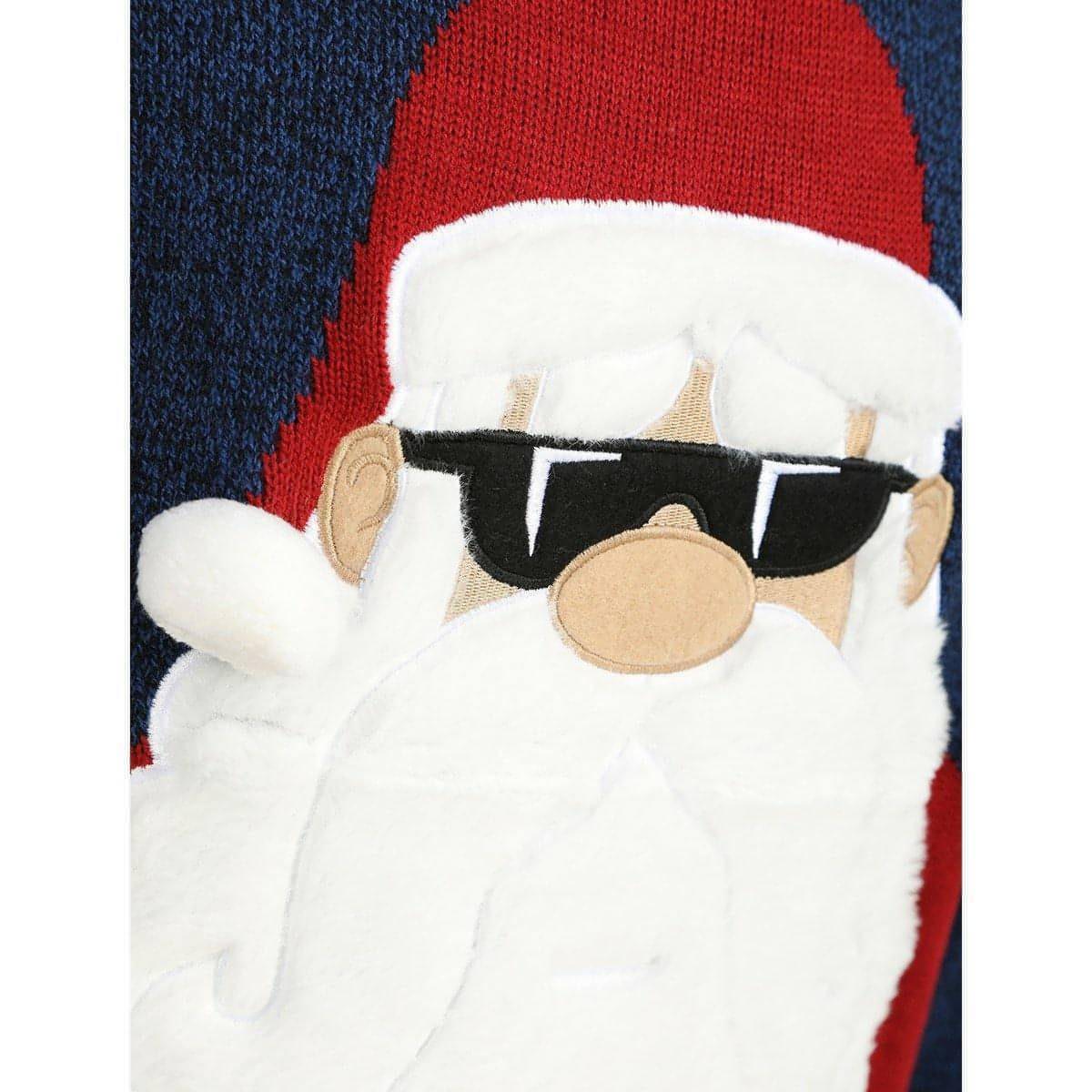 Christmas Cool Santa Mens Novelty Christmas Jumper - Blue - Start Fitness