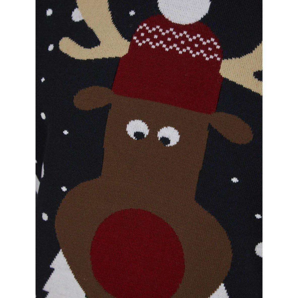 Christmas Snow Scene Rudolph Mens Christmas Jumper - Navy - Start Fitness