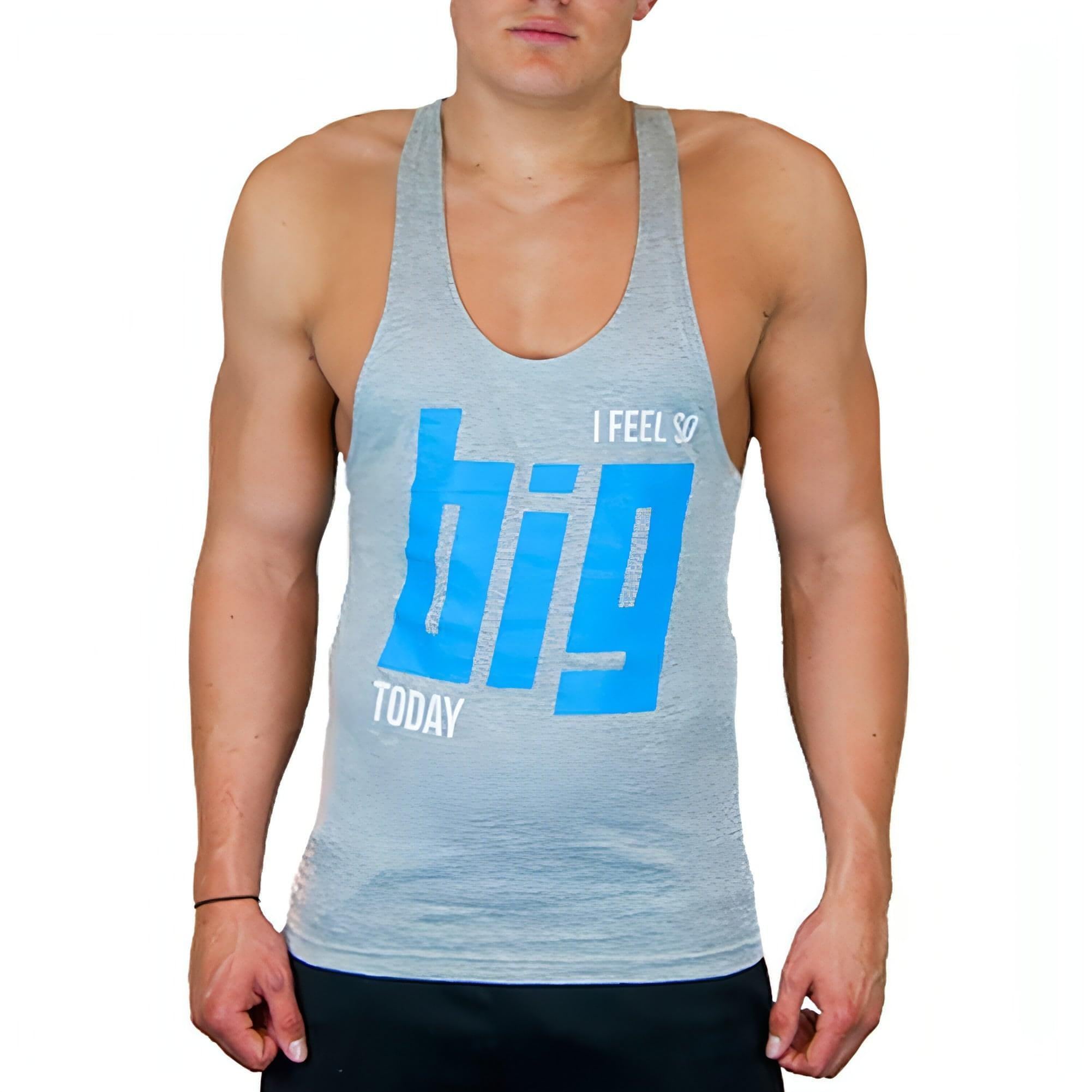 CoreX Fitness I Feel So Big Today Stringer Mens Training Vest Grey
