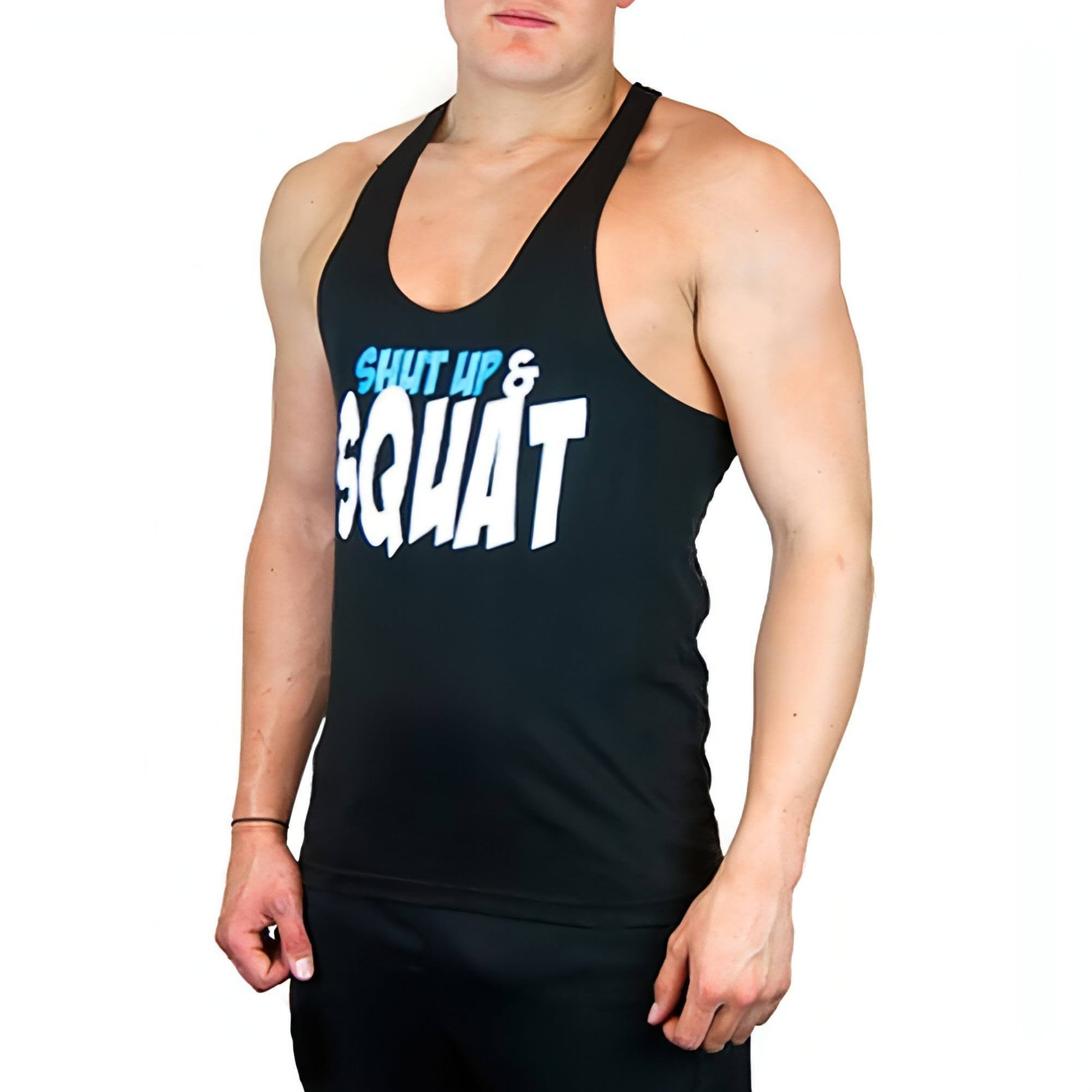 Corex Fitness Shut Up And Squat Stringer Mens Training Vest - Black - Start Fitness