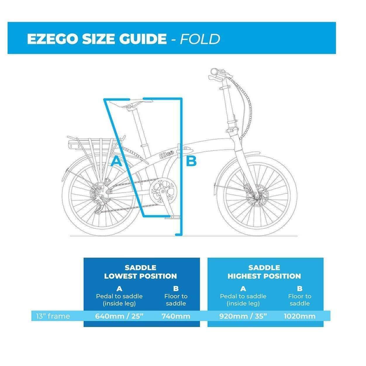 Ezego Fold Electric Folding Bike - Teal 5060629561240 - Start Fitness