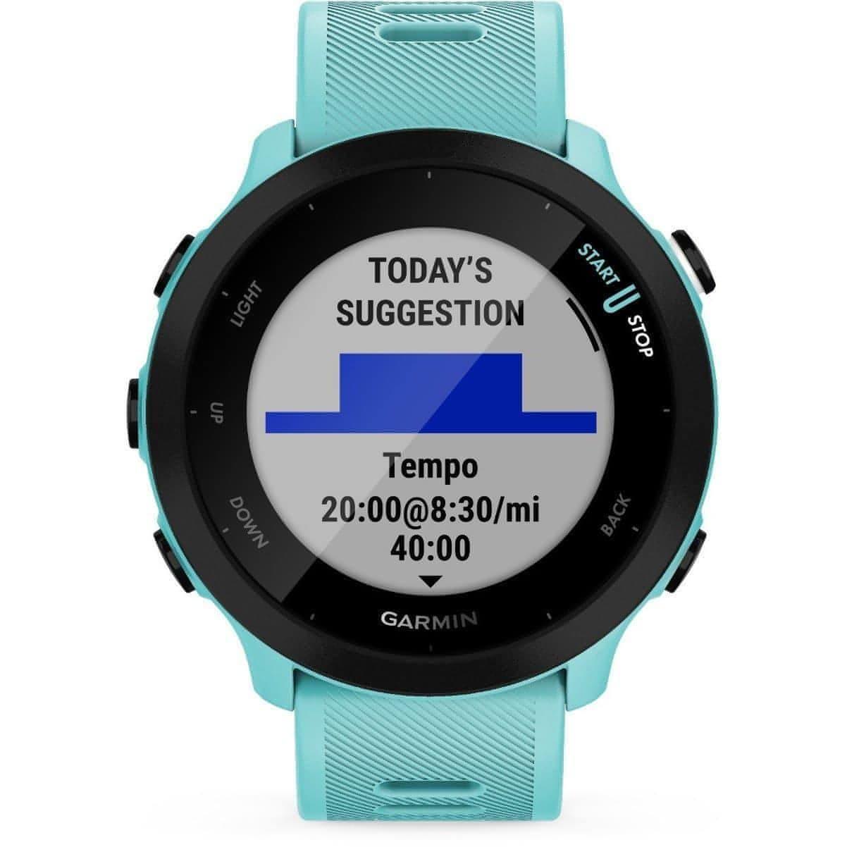 Garmin Forerunner 55 HRM With GPS Watch - Aqua 753759279653 - Start Fitness