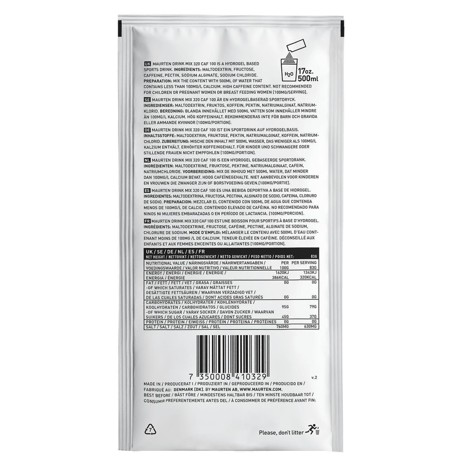 Maurten Energy Drink Mix 320 CAF100 Box (14 Sachets) 7350008410329 - Start Fitness