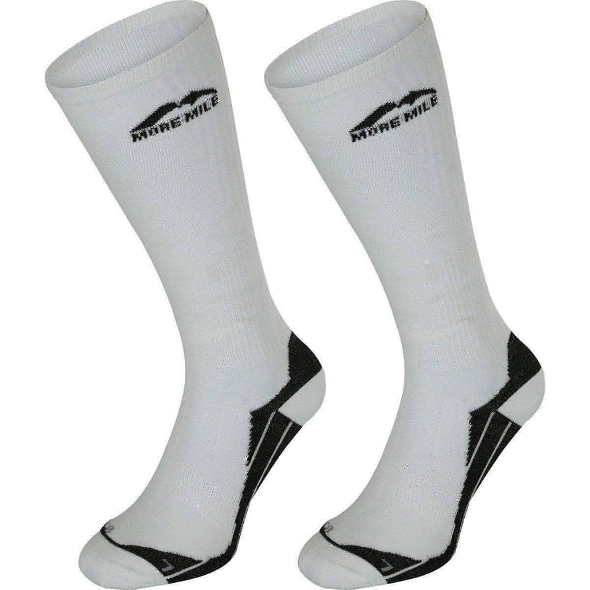 More Mile California (2 Pack) Compression Socks - White - Start Fitness