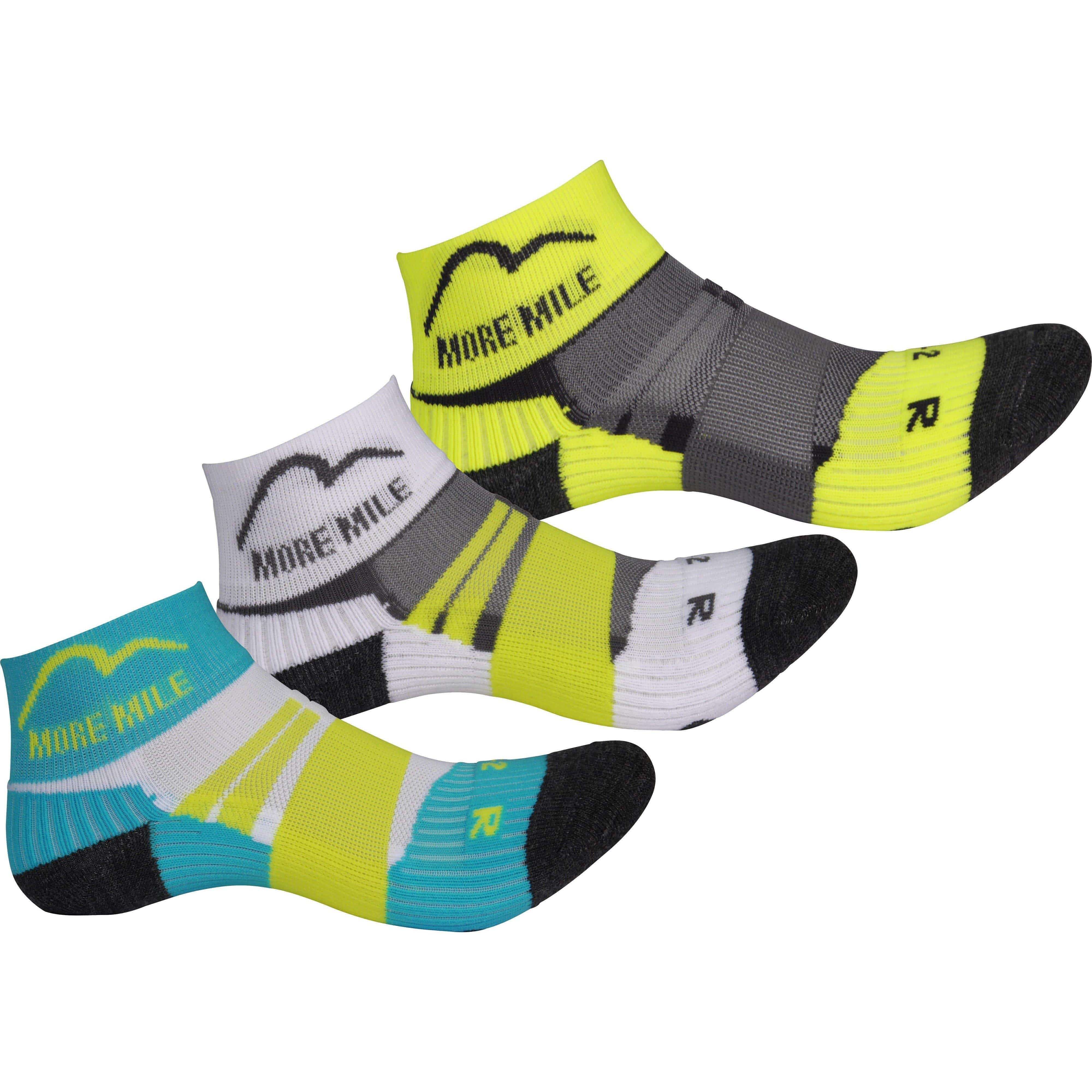 More Mile Endurance (3 Pack) Junior Running Socks Multi Start Fitness