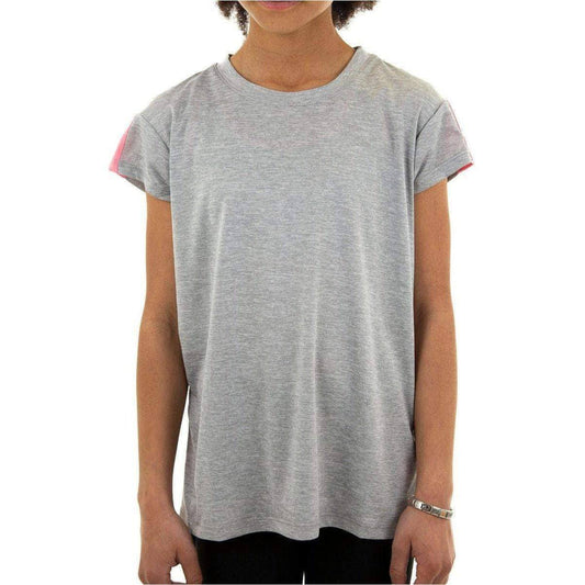 More Mile Girls Cap Short Sleeve Training Top - Grey - Start Fitness