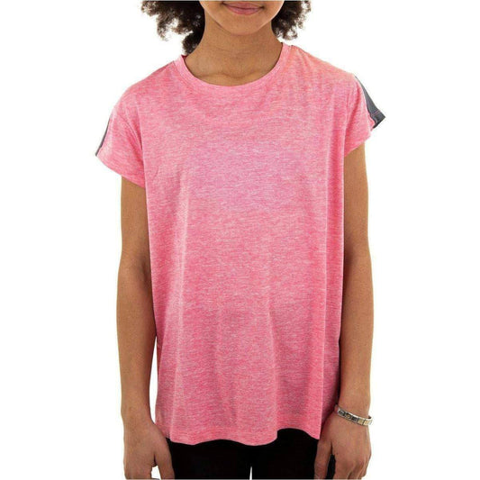 More Mile Girls Cap Short Sleeve Training Top - Pink - Start Fitness