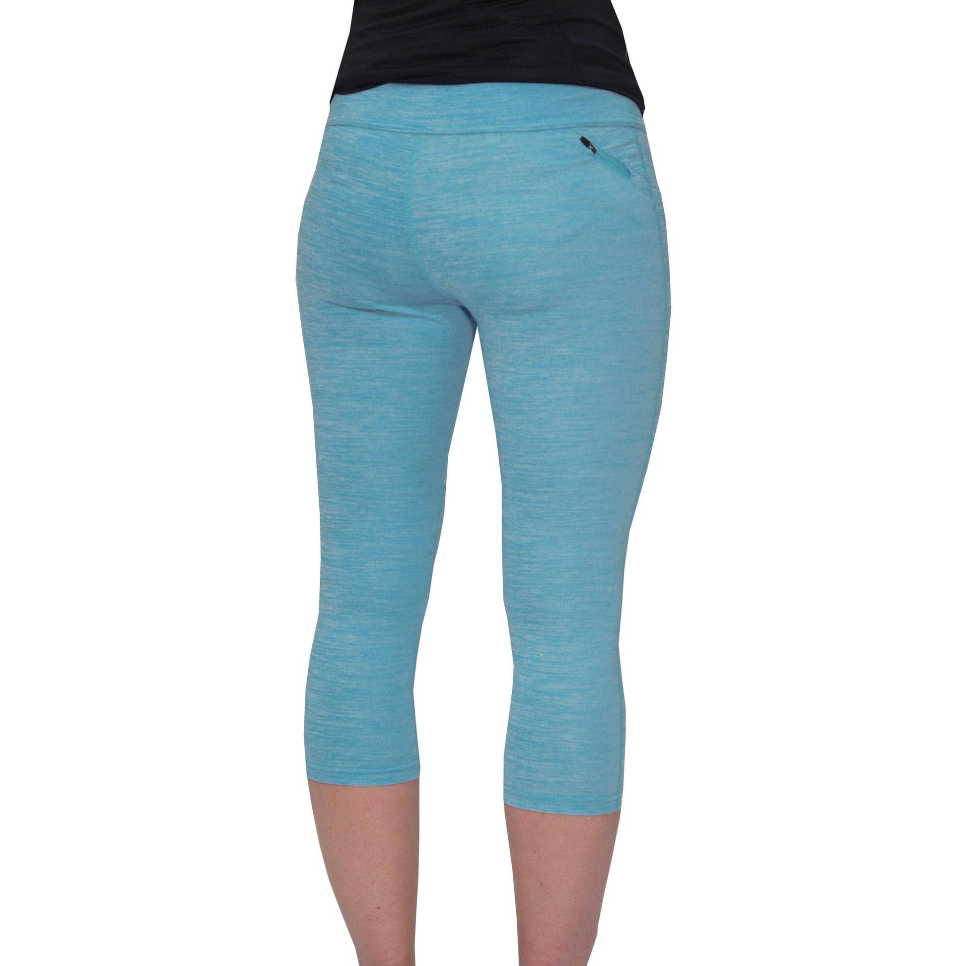 More Mile Heather 3/4 Capri Womens Training Tights - Blue - Start Fitness