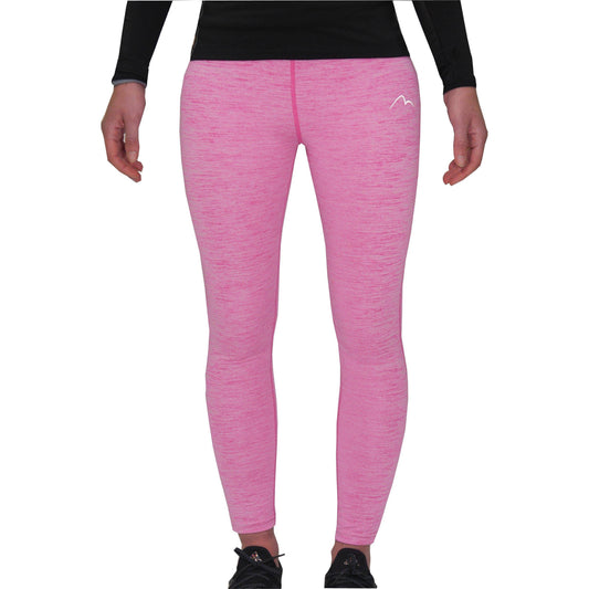 More Mile Heather Girls Long Running Tights - Pink - Start Fitness