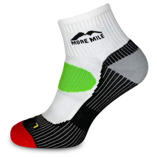 More Mile London Running Socks - White - Start Fitness