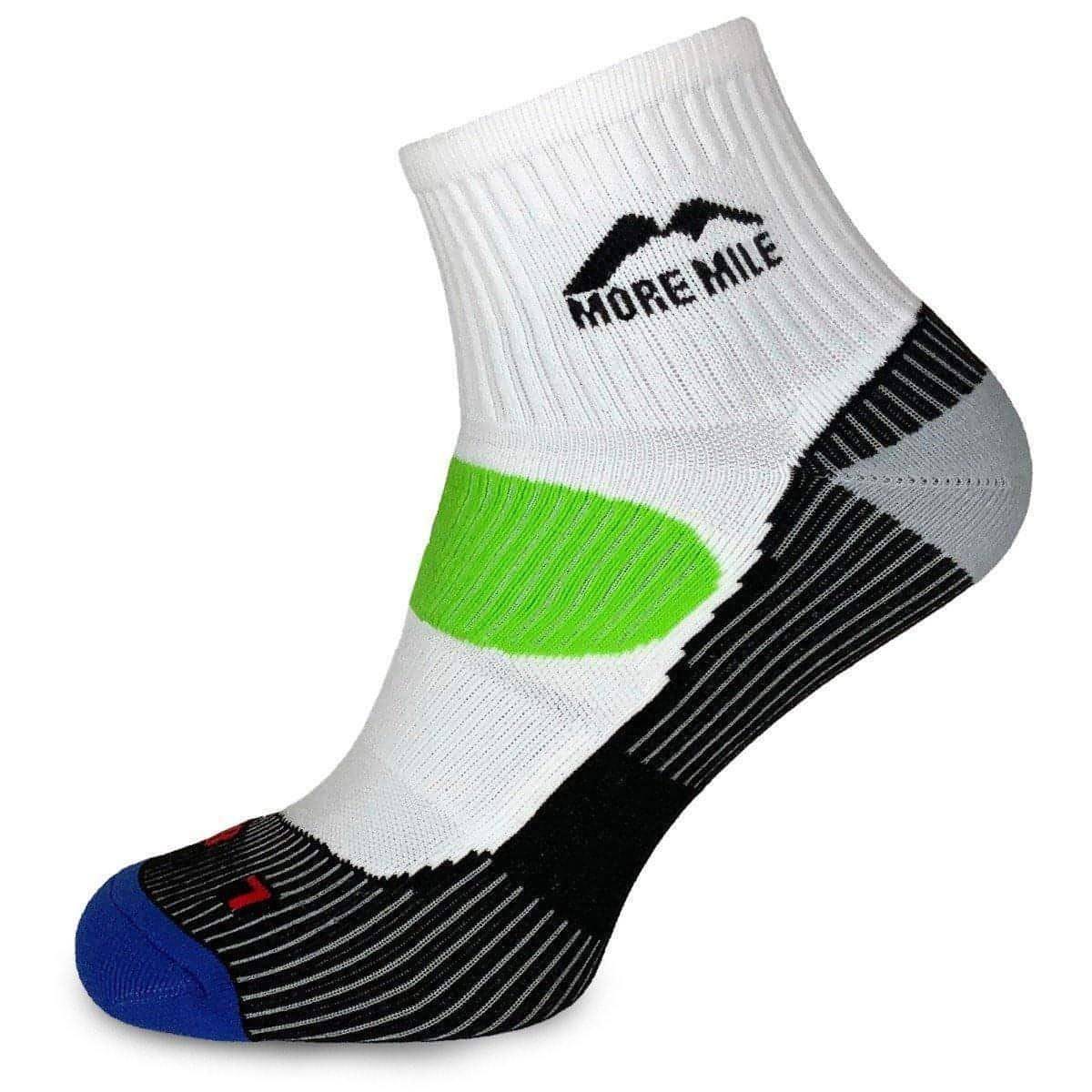 More Mile London Running Socks White Start Fitness