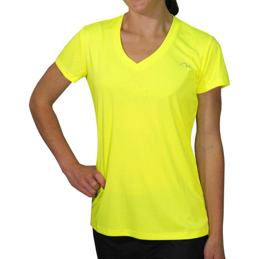 More Mile M-Tech Dry Girls Short Sleeve Running Top - Yellow - Start Fitness
