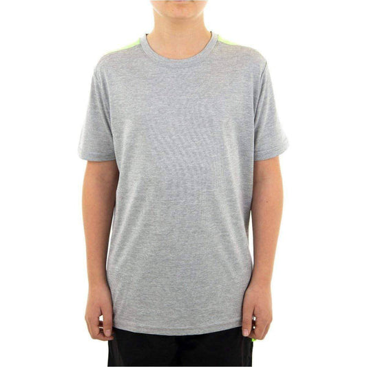 More Mile Marl Boys Short Sleeve Running Top - Grey - Start Fitness