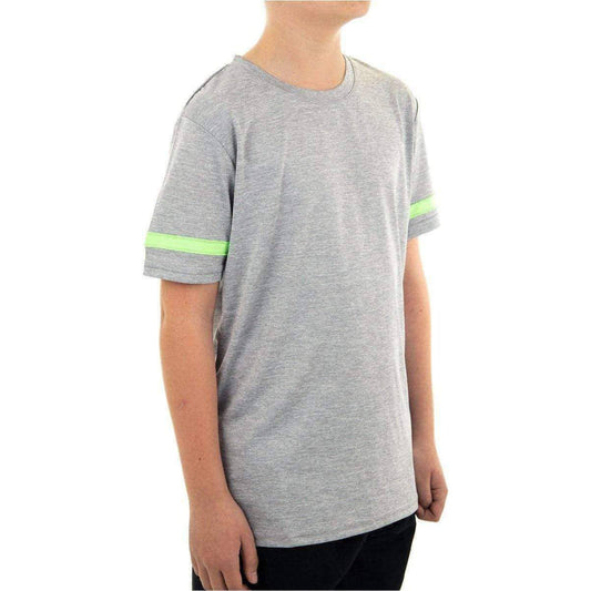More Mile Marl Boys Short Sleeve Running Top - Grey - Start Fitness