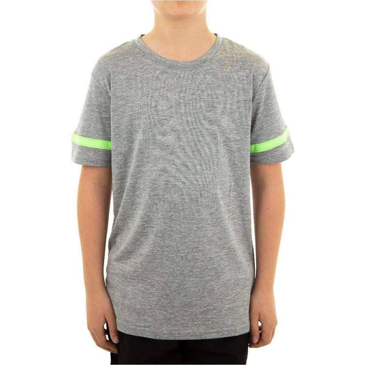 More Mile Marl Boys Short Sleeve Running Top - Grey - Start Fitness