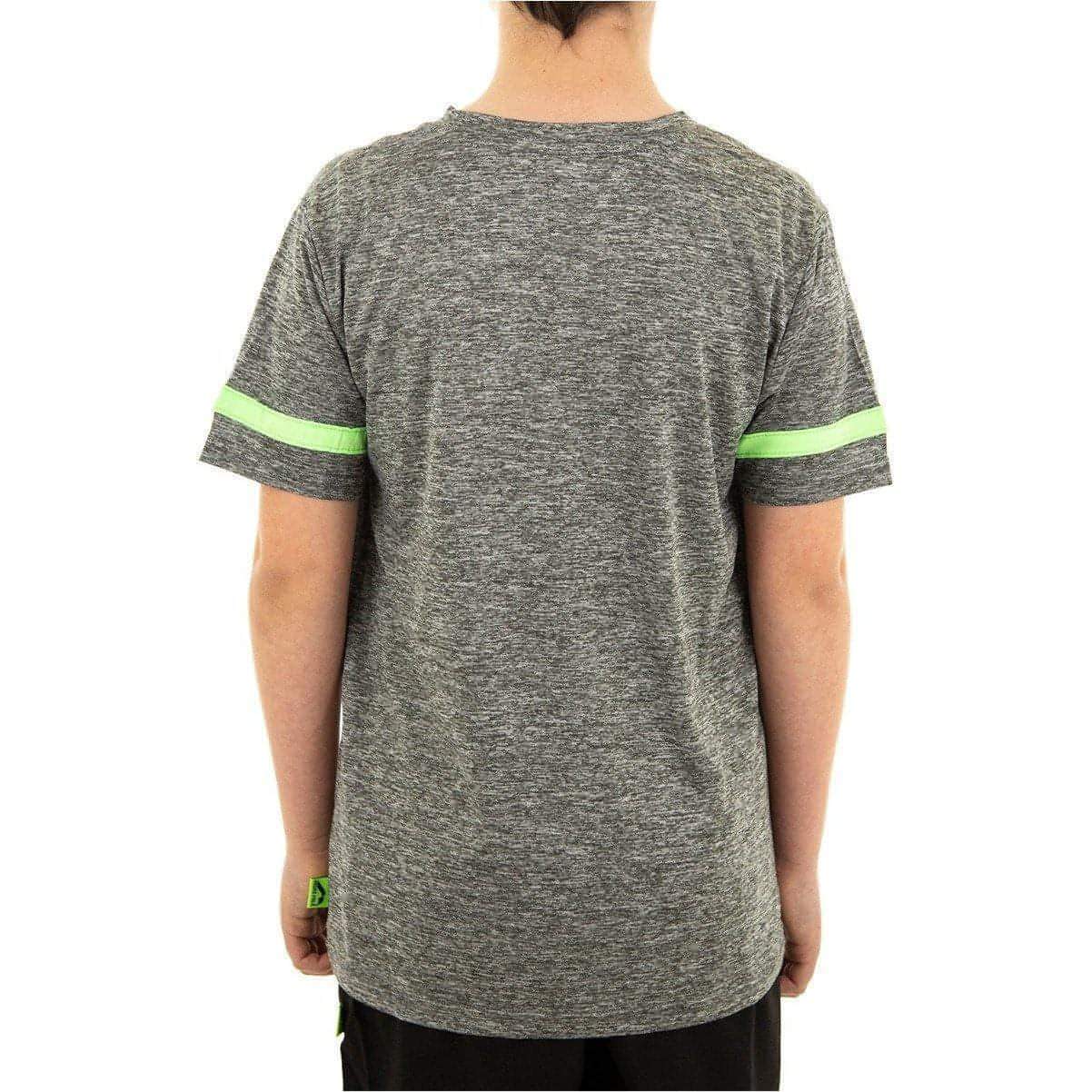More Mile Marl Boys Short Sleeve Running Top - Grey - Start Fitness