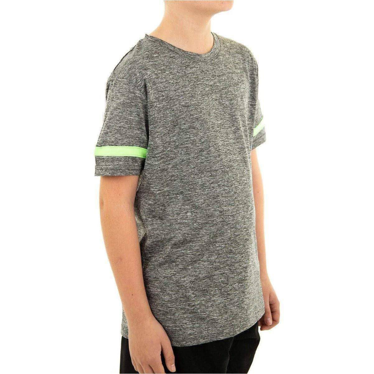 More Mile Marl Boys Short Sleeve Running Top - Grey - Start Fitness