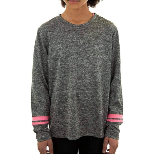 More Mile Marl Girls Long Sleeve Running Top - Grey - Start Fitness