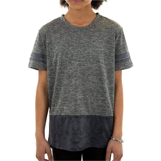 More Mile Marl Girls Short Sleeve Training Top - Grey - Start Fitness