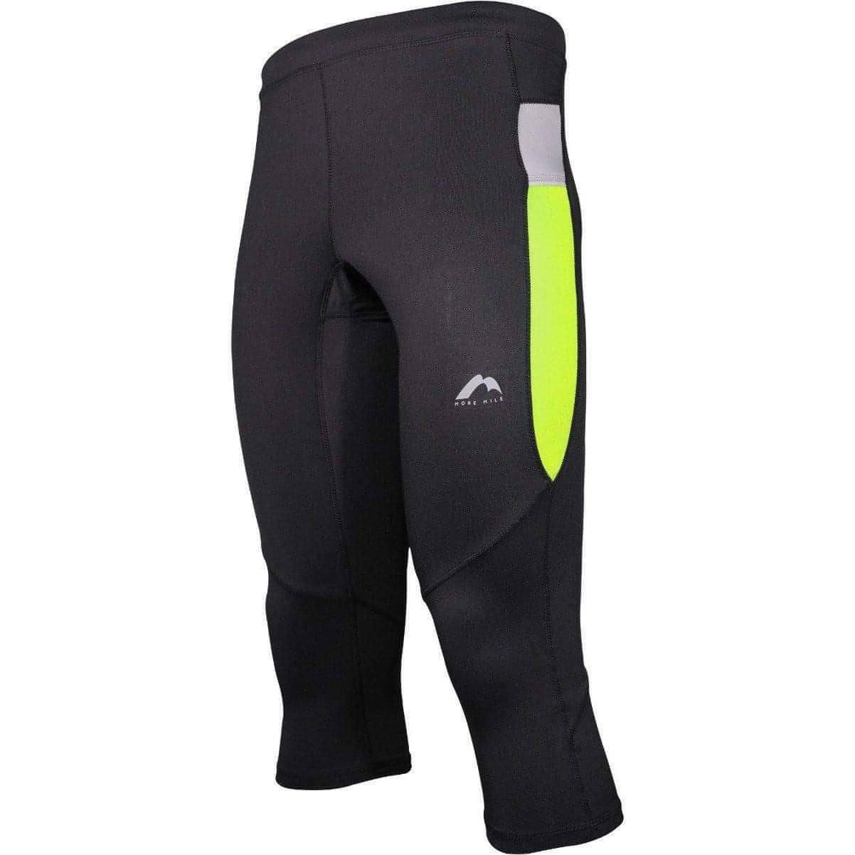 More Mile More-Tech Mens 3/4 Capri Running Tights Black – Start