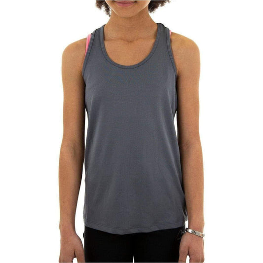 More Mile Racer Back Girls Running Vest - Grey - Start Fitness