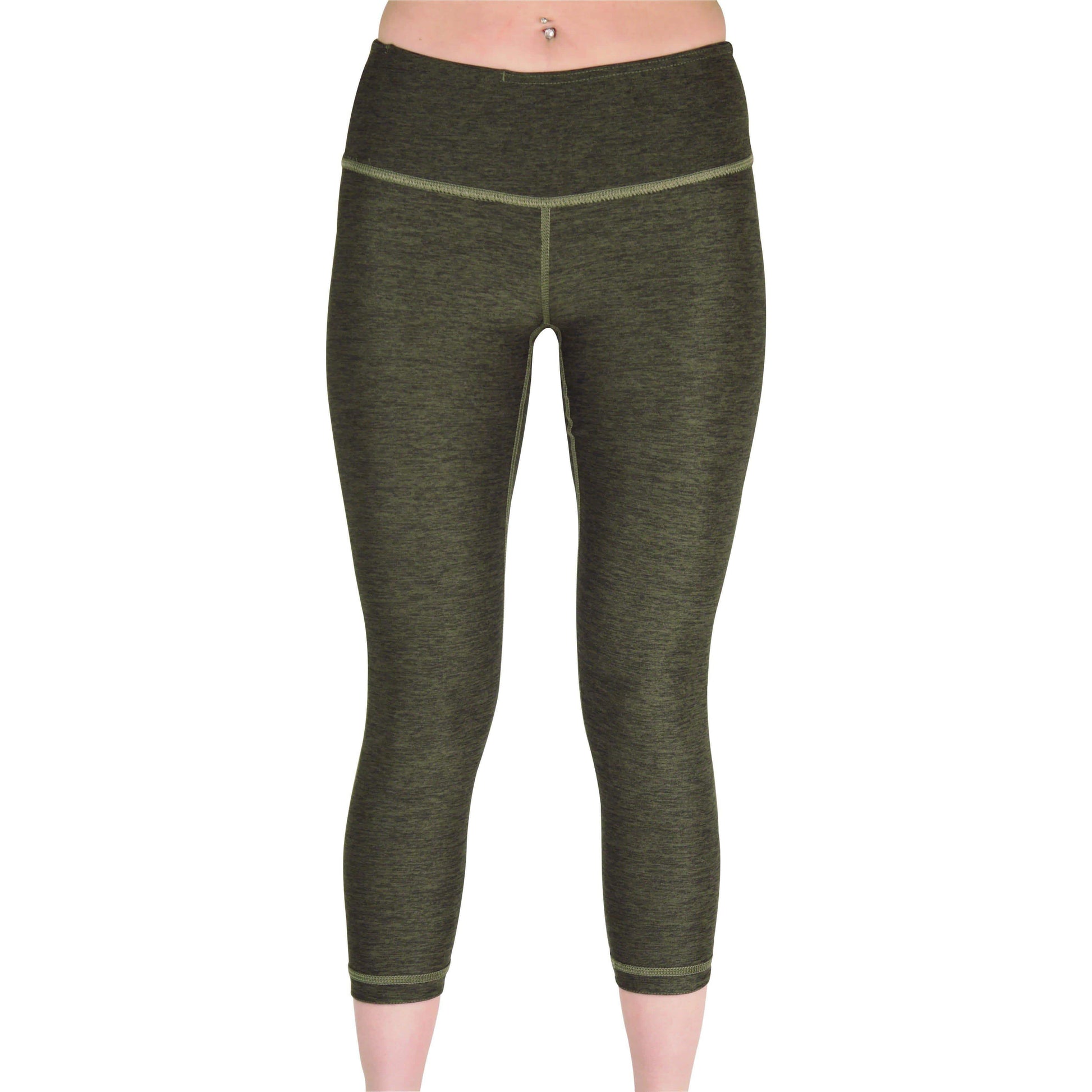 More Mile Reversible Graphic Womens 3/4 Capri Tights - Green - Start Fitness