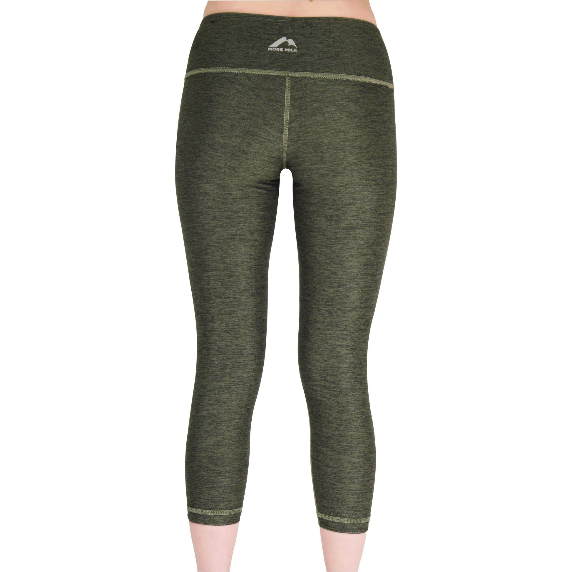 More Mile Reversible Graphic Womens 3/4 Capri Tights - Green - Start Fitness