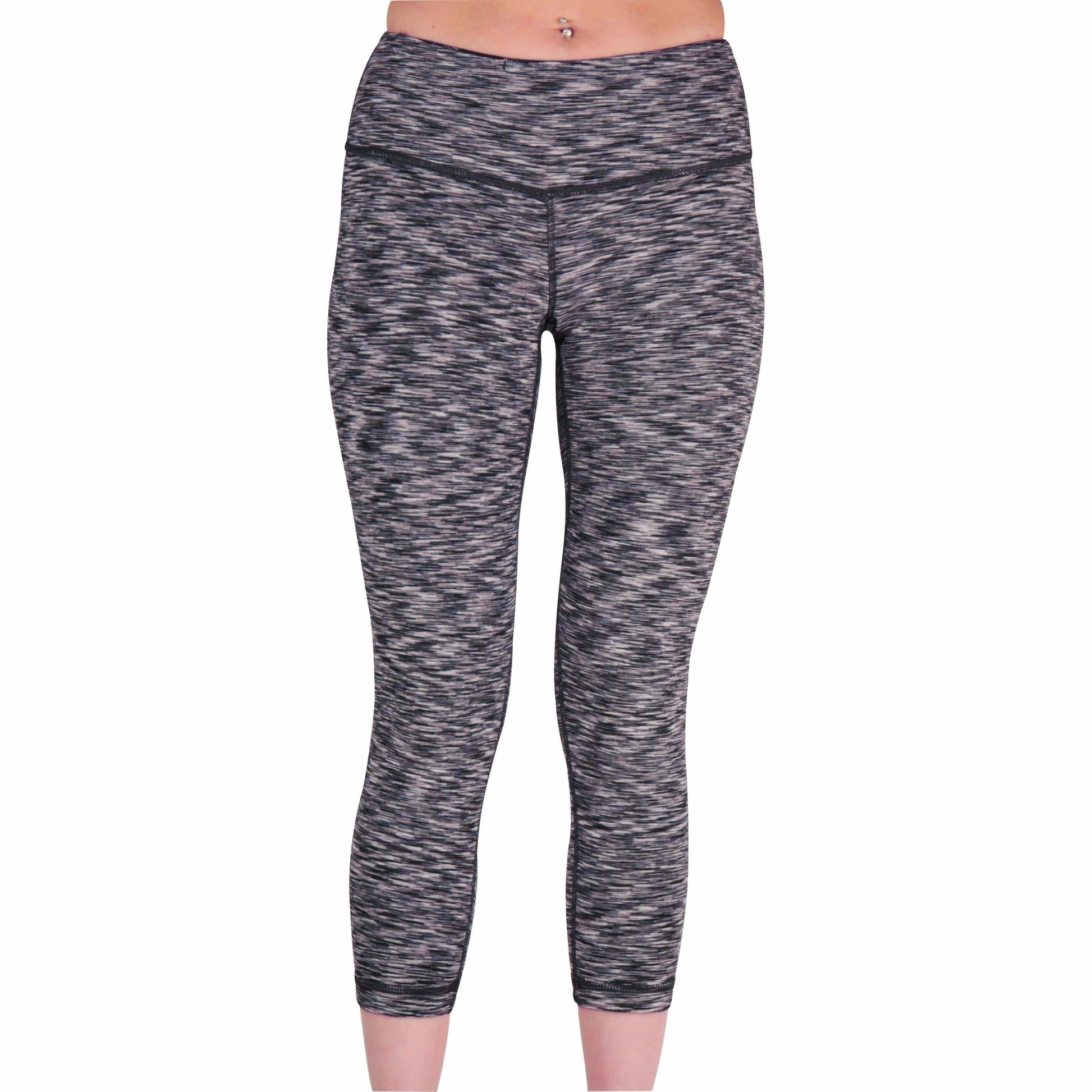 More Mile Reversible Graphic Womens 3/4 Capri Tights - Grey - Start Fitness