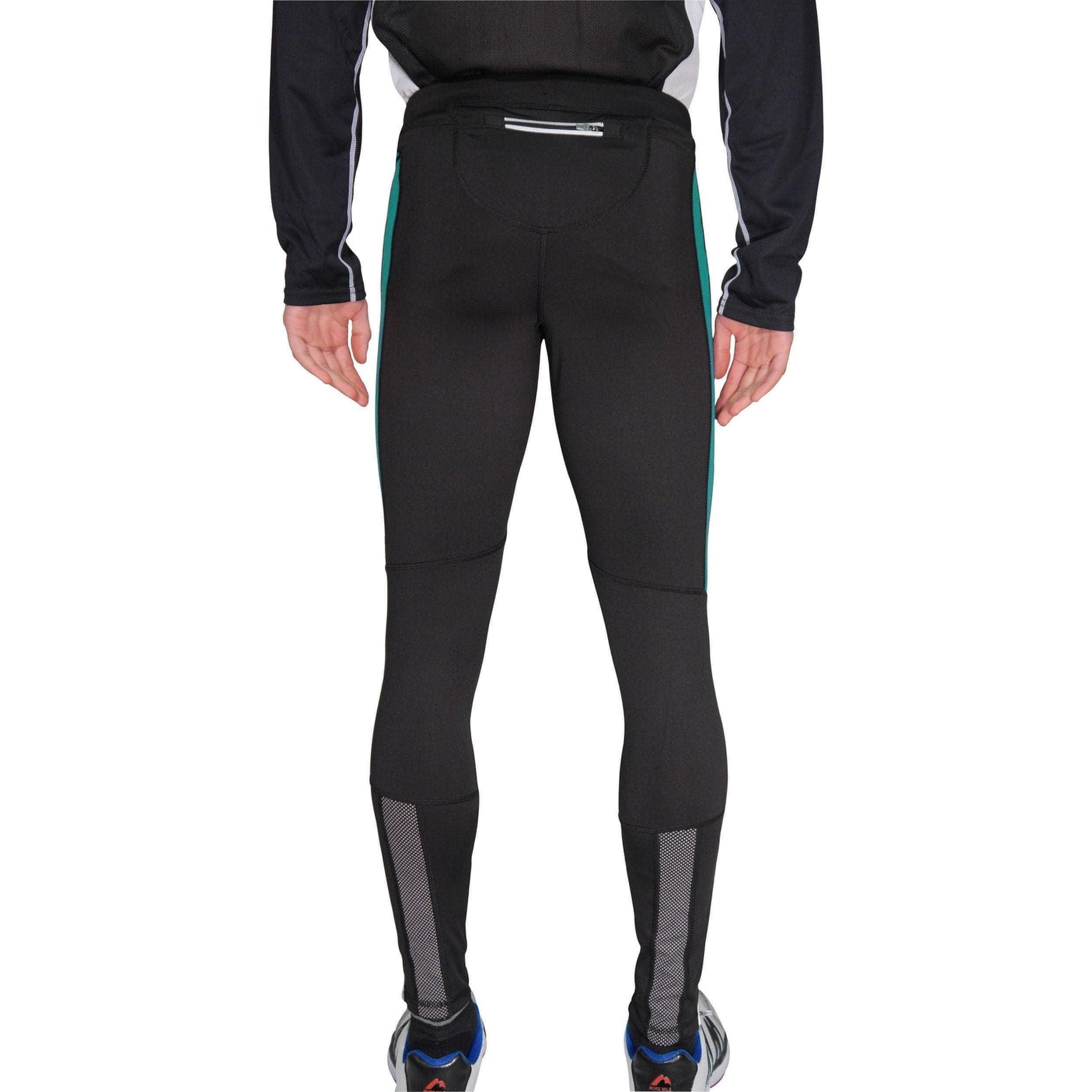 More Mile Thermal Mens Long Running Tights - Black - Start Fitness