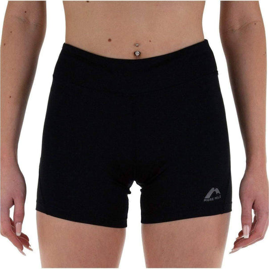 More Mile Win 3.5 Inch Womens Short Running Tights - Black - Start Fitness