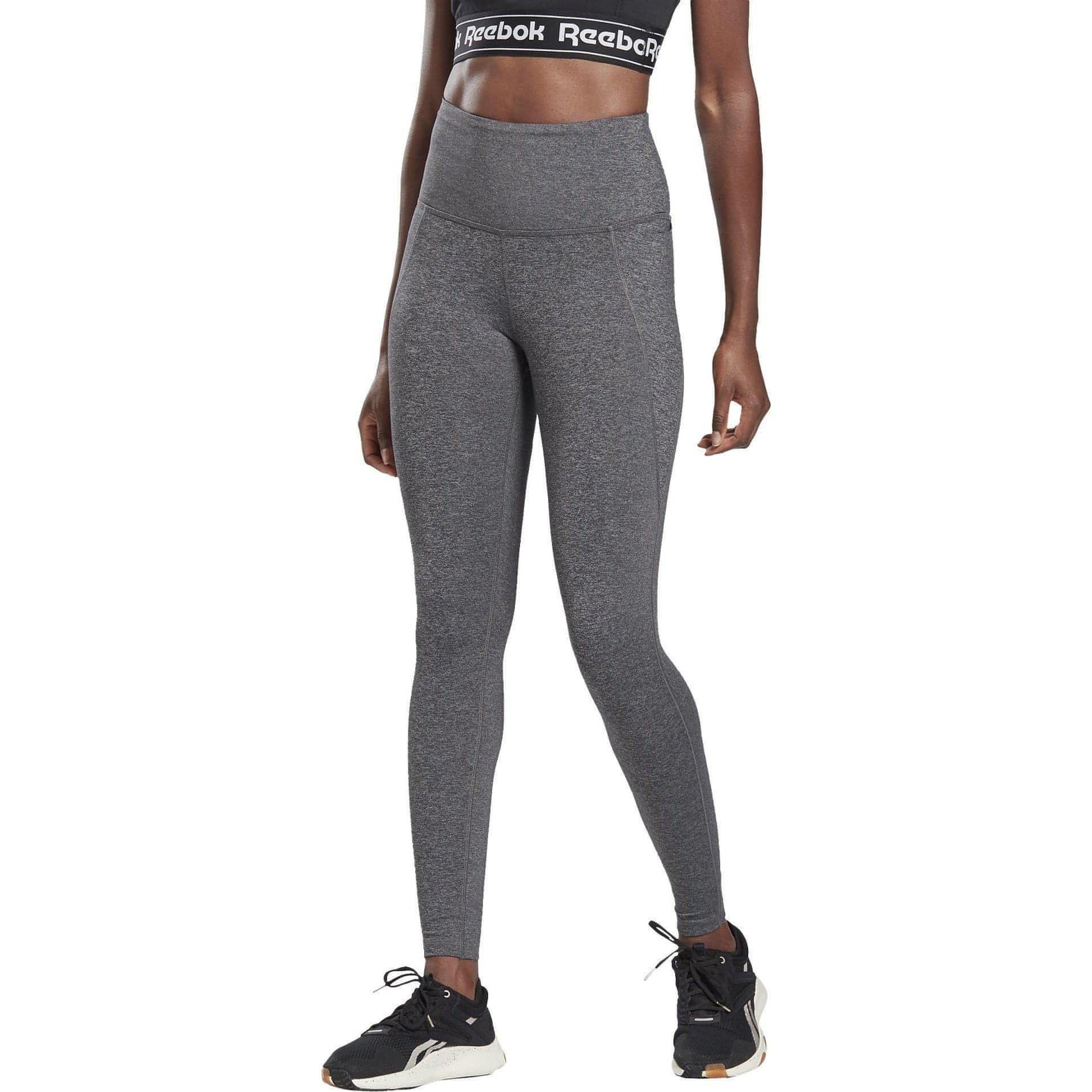 Reebok Lux High Rise Womens Long Training Tights Grey