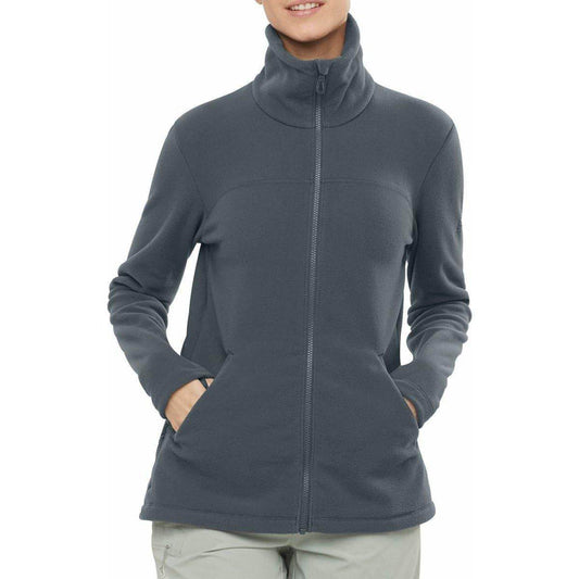 Salomon Essential Cozy Womens Fleece Jacket - Grey - Start Fitness