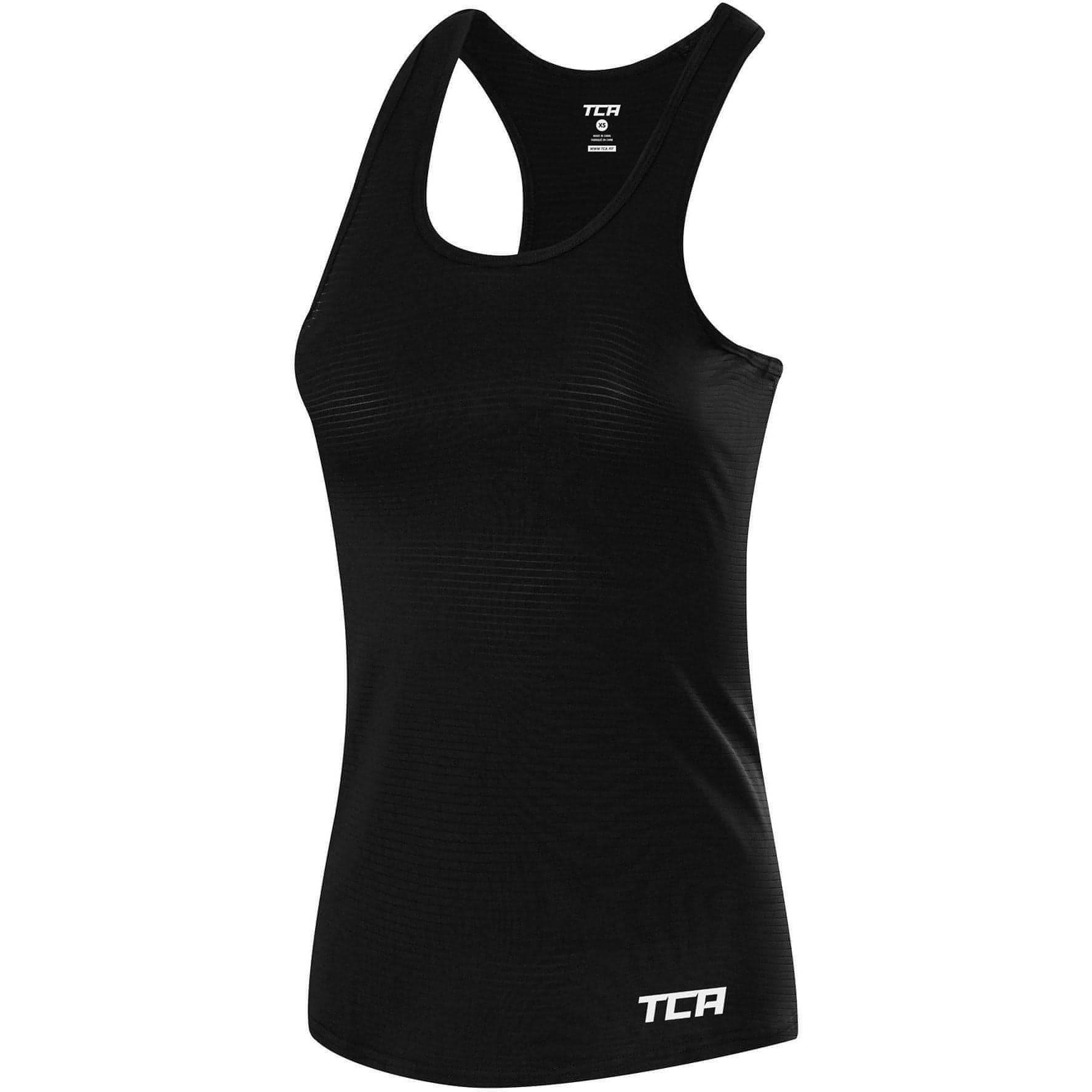 TCA Air Racerback Womens Training Vest Tank Top Black Start Fitness