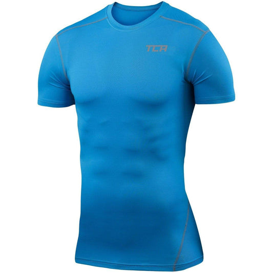 TCA Pro Performance Compression Junior Short Sleeve Thermal Running Top - Sky - Start Fitness