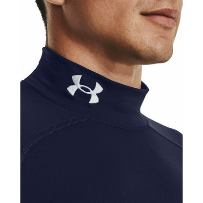 Under Armour ColdGear Compression Mock Long Sleeve Mens Training Top - Navy - Start Fitness