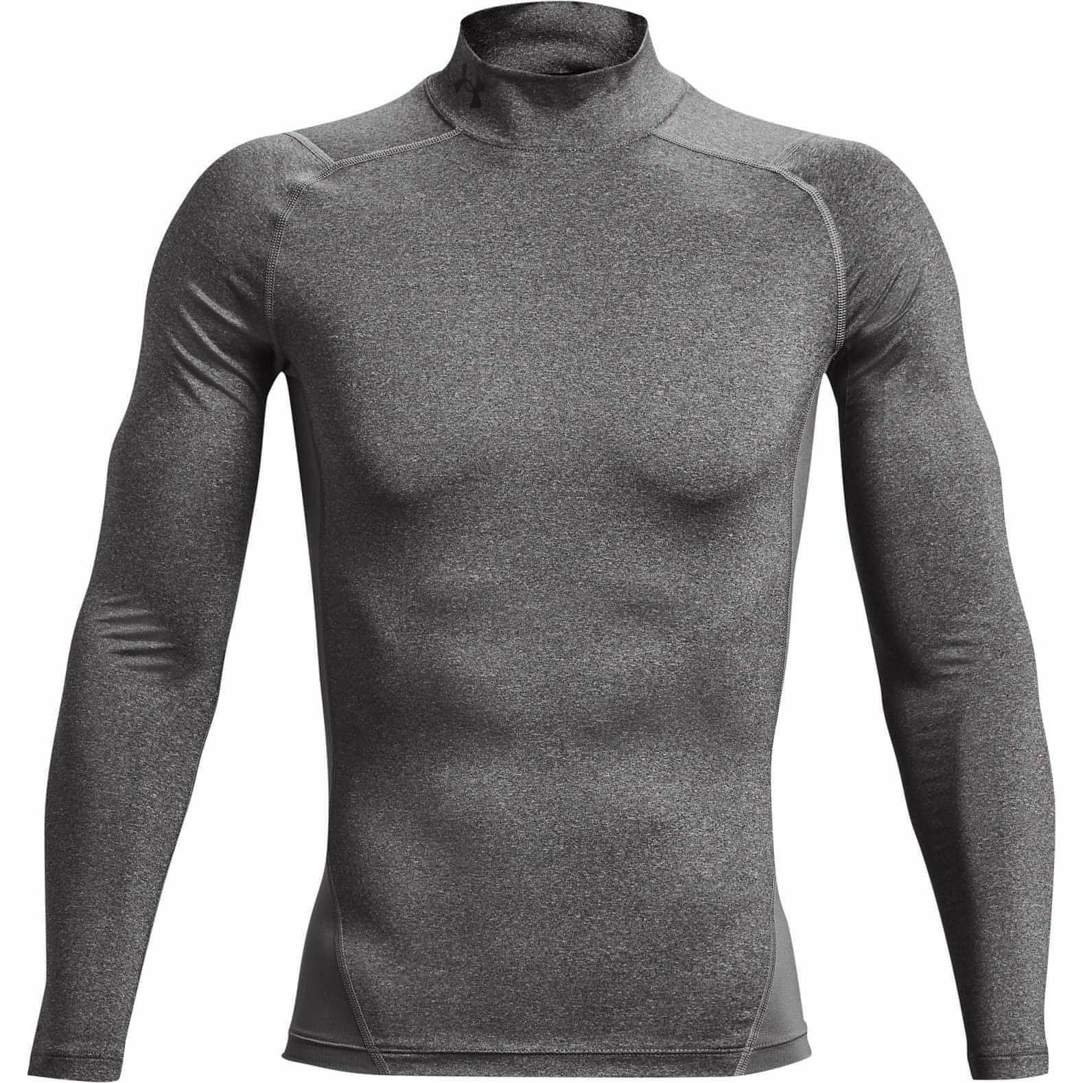 Under Armour HeatGear Mock Long Sleeve Mens Training Top - Grey - Start Fitness