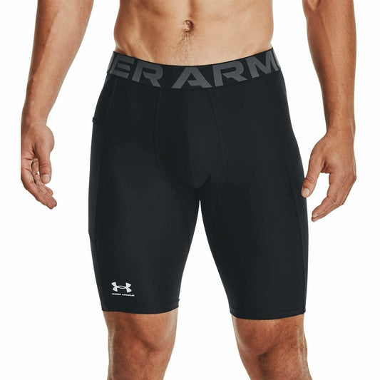 Under Armour HeatGear Pocket Long Mens Short Compression Tights - Black - Start Fitness