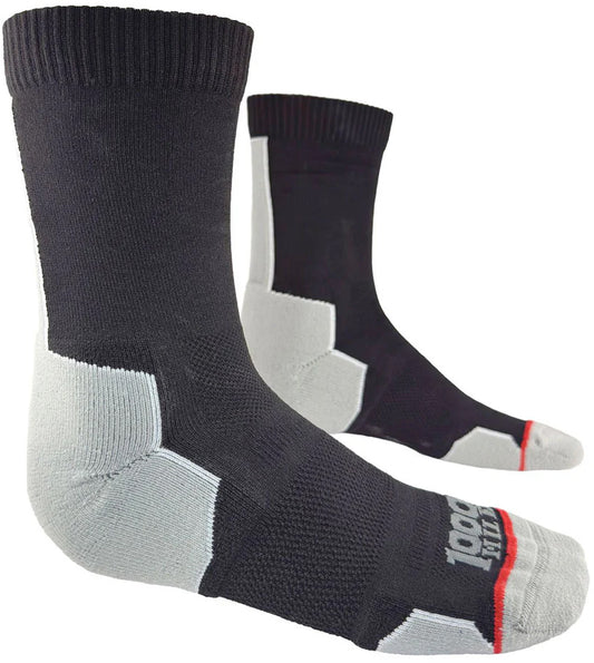 1000 Mile Repreve Single Layer Twin Pack Mens Crew Running Socks - Black